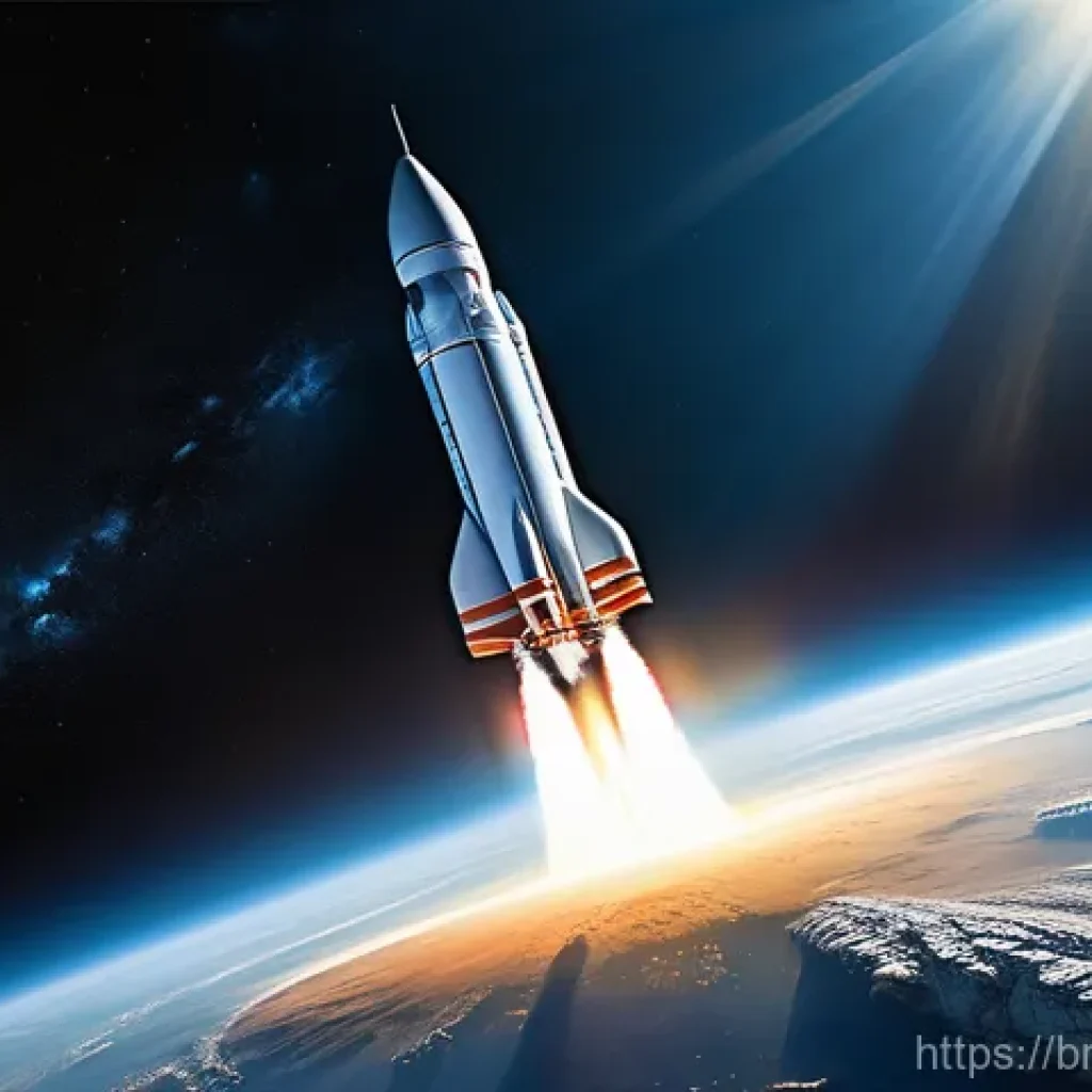 전기 추진 로켓 기술 - **Prompt:** A high-contrast, artistic depiction of two rockets side-by-side launching from Earth. On...