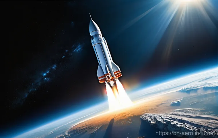 전기 추진 로켓 기술 - **Prompt:** A high-contrast, artistic depiction of two rockets side-by-side launching from Earth. On...