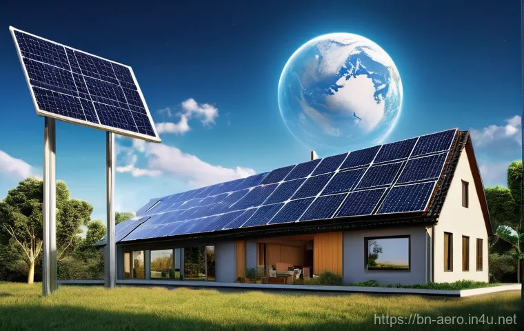 우주 태양광 발전 시스템 - **Prompt:** "A sprawling, state-of-the-art energy receiving station on Earth, designed to capture po...