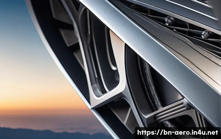 항공우주 재료공학 - A highly detailed close-up of aerospace materials showcasing lightweight titanium and aluminum alloy...