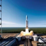 NASA SLS 로켓 - A detailed futuristic rocket propulsion system scene showcasing advanced liquid hydrogen and oxygen ...
