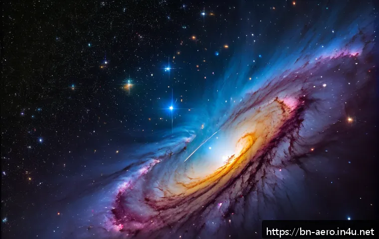 제임스 웹 우주망원경 기술 - Ultra-high resolution image of a distant galaxy partially obscured by cosmic dust and gas clouds, ca...